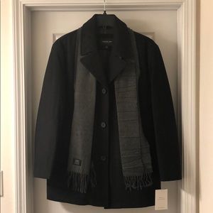 London Fog Coat Size Large with Scarf